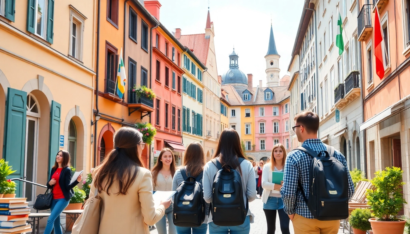 Students exploring opportunities in Avrupa'da Üniversite Okumak amidst vibrant European campus life.