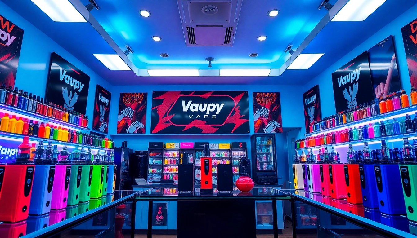 Find trendy dummy vapes near me in a vibrant vape shop showcasing colorful flavors.