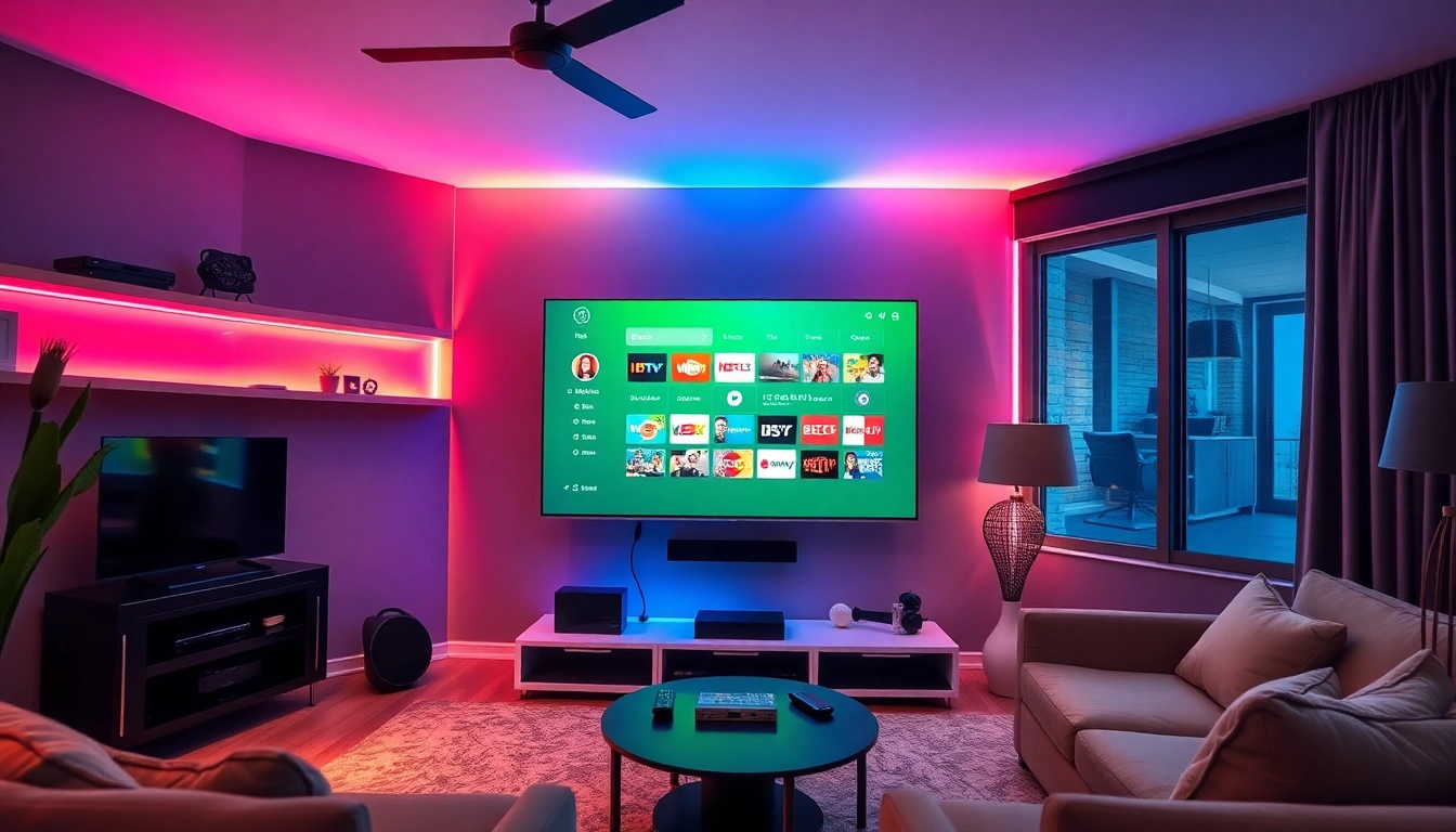 Experience a seamless iptv trial with access to diverse channels in a cozy living room setting.
