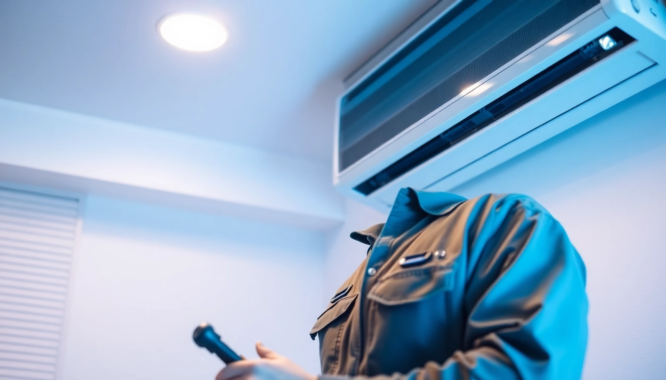 Technician performing 24/7 aircon repair service with tools in hand.