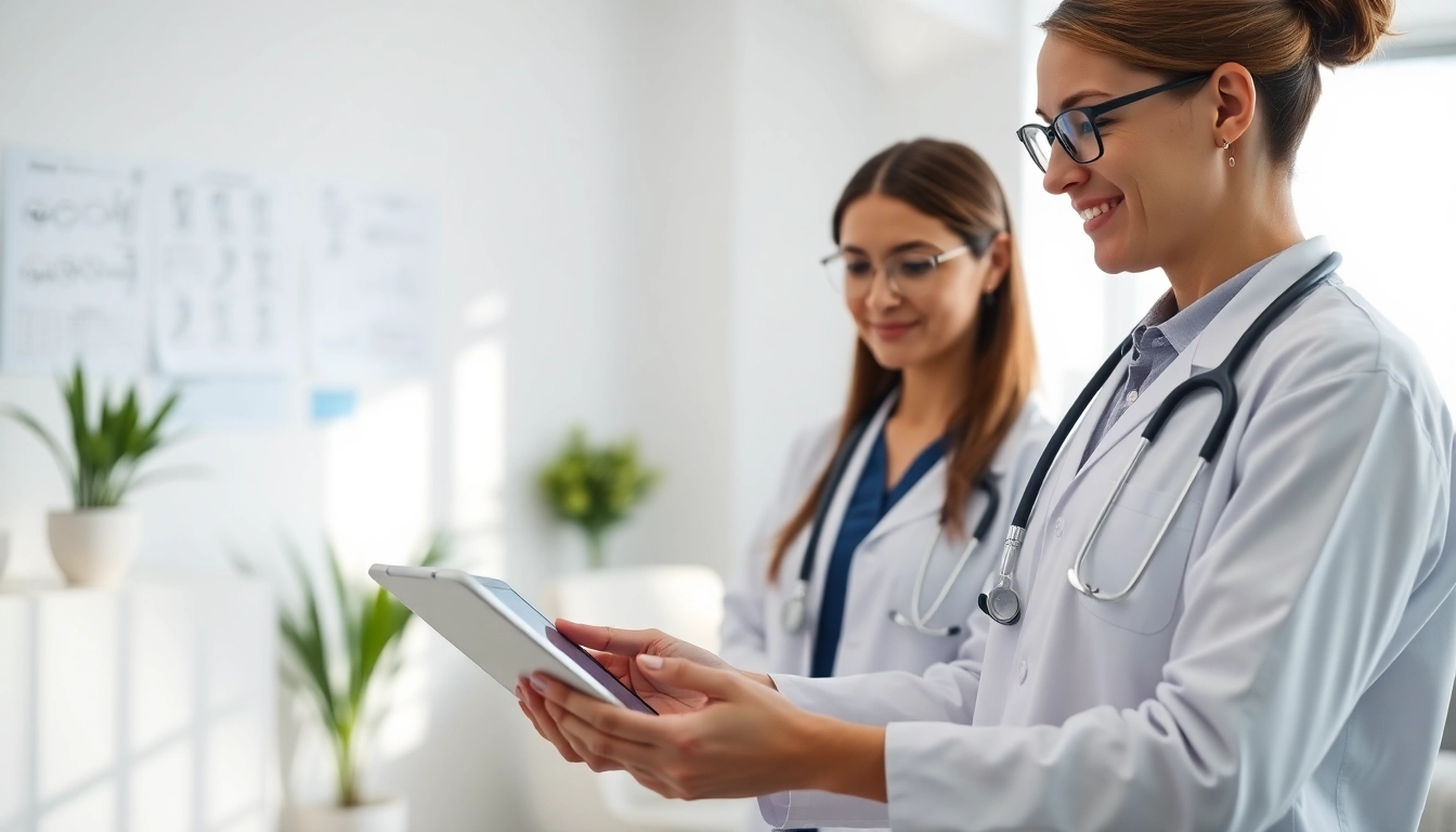 Analyze the latest trends in healthcare data on www.informaticsview.com using a digital tablet in a modern office.