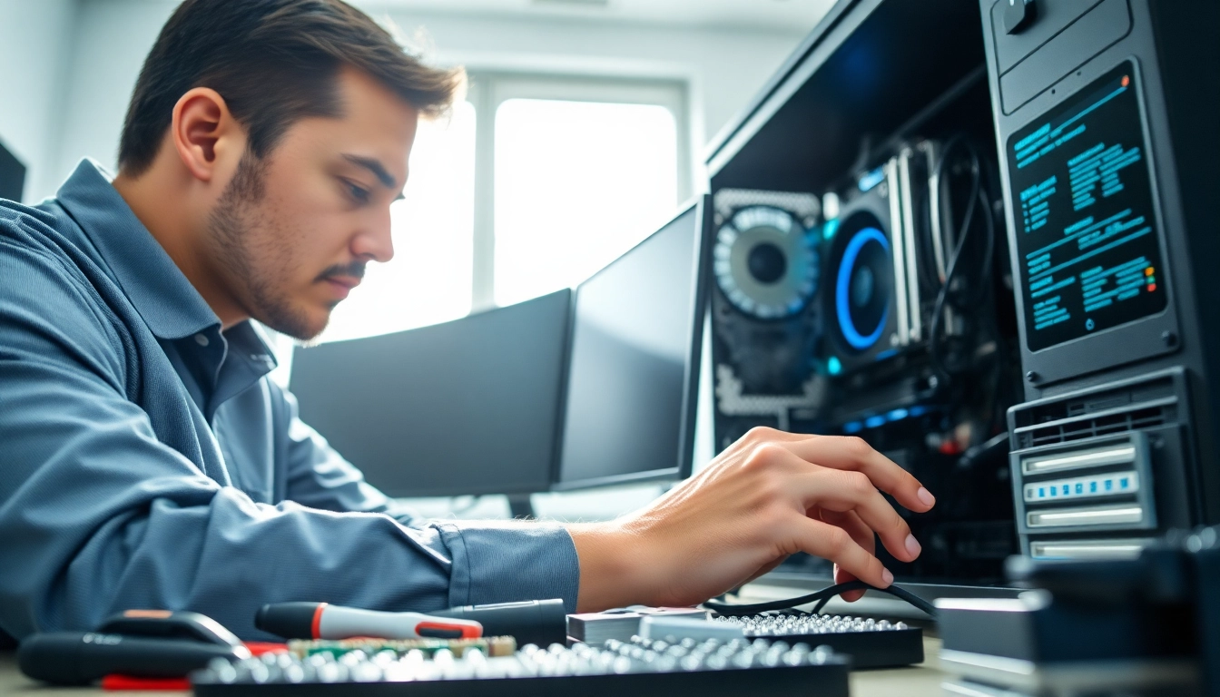 Riparazione pc torino da parte di un tecnico specializzato in un ambiente moderno e luminoso.