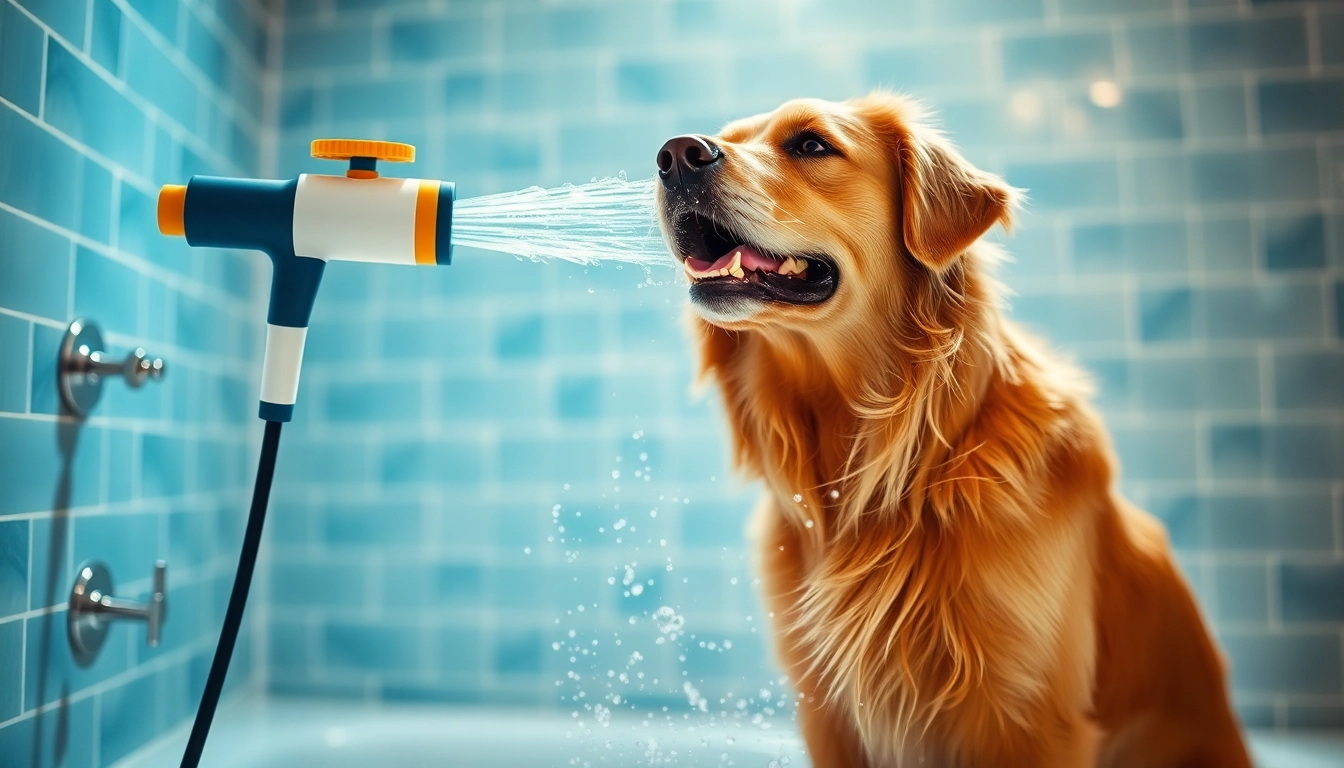 Effortlessly clean your pup with the dog grooming stuff featuring a versatile shower gun.