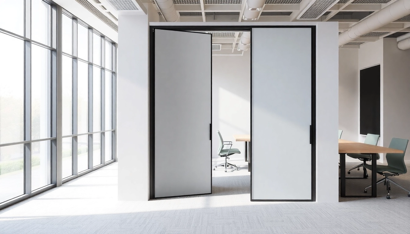 Utilize a folding partition wall to create versatile spaces in modern office environments.