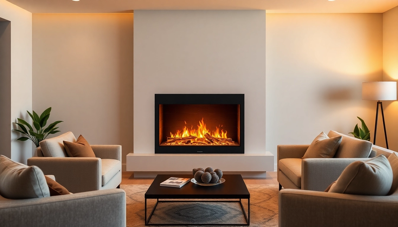 Experience captivating ambiance with a water vapor fireplace enhancing your cozy living space.