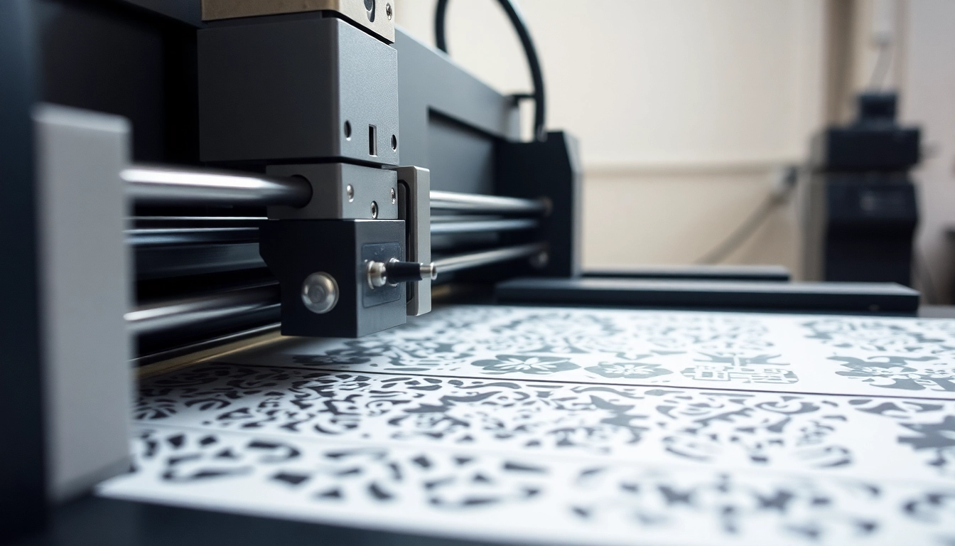 Precision die cutting in action, showcasing intricate cuts on various materials for high-quality production.