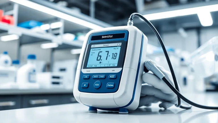 Hydrogen Cyanide gas detector prominently showcased in a clean lab setting highlighting its advanced features.
