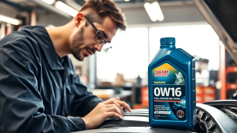 Check engine performance using 0w16 full synthetic oil for optimal results in a professional automotive setting.