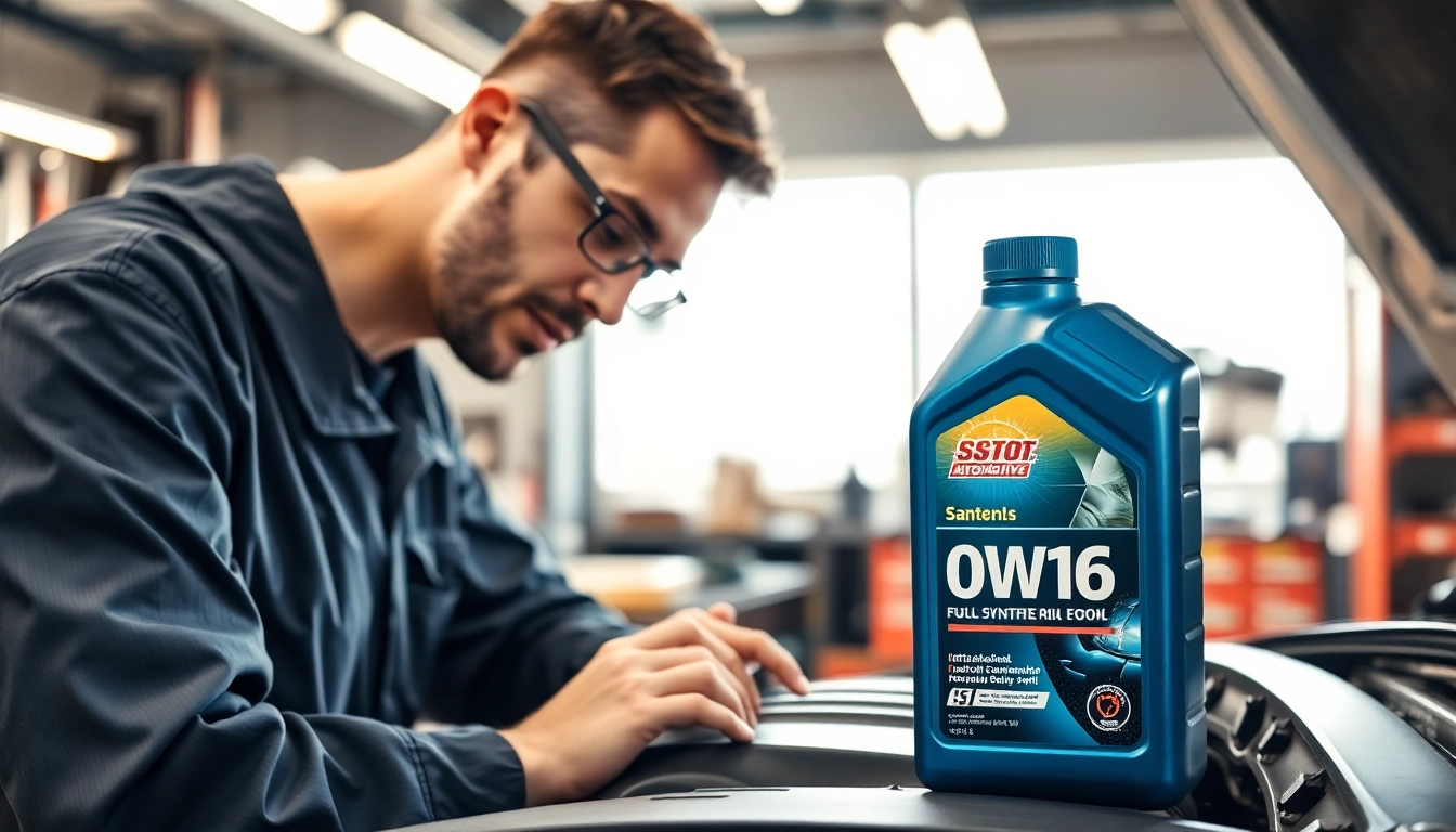 Check engine performance using 0w16 full synthetic oil for optimal results in a professional automotive setting.