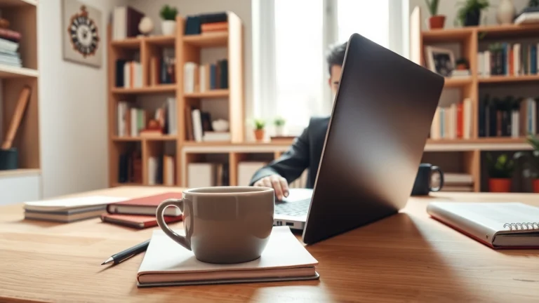 Explore online university degrees from UK with a student studying in a cozy, professional home office.