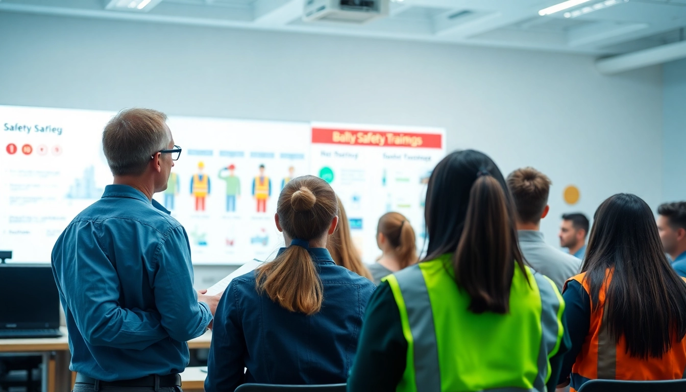 Engaged employees in a safety training programs session demonstrating teamwork and learning.