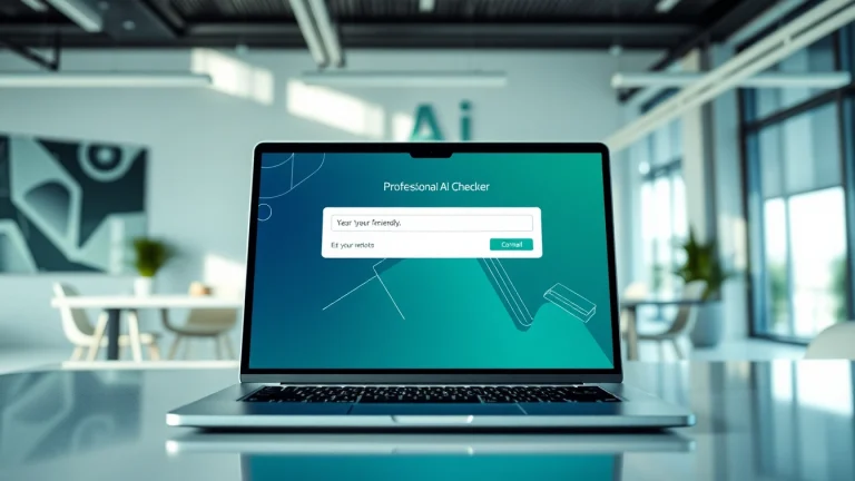 Engage with our AI checker tool displayed on a laptop for seamless text verification.