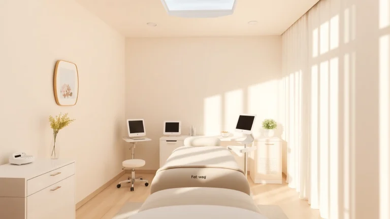 Client undergoing treatment with the Fett-weg Spritze in a tranquil clinic setting, emphasizing care and professionalism.