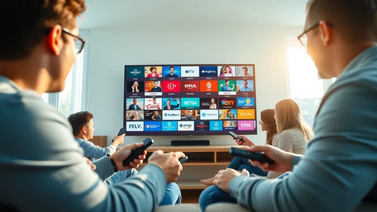 Enjoy IPTV Subscription USA with a modern family engaging with streaming content on their smart TV.