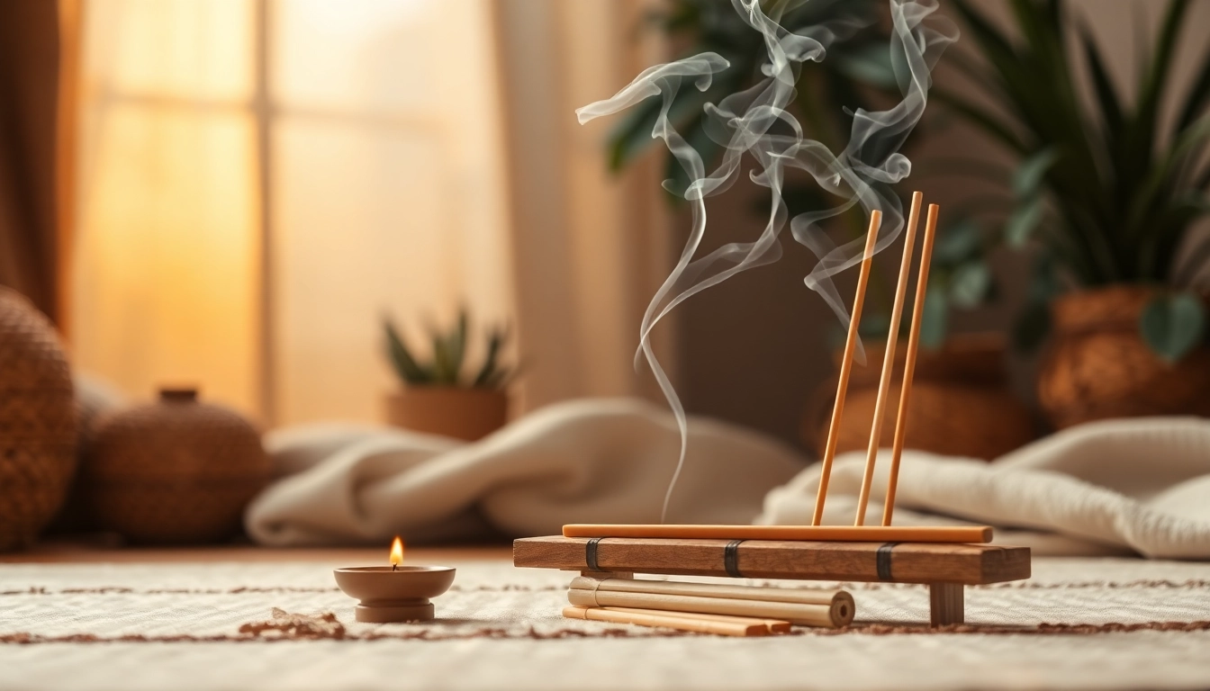 Brûler des incenses pour cleansing dans une pièce cosy et tranquille