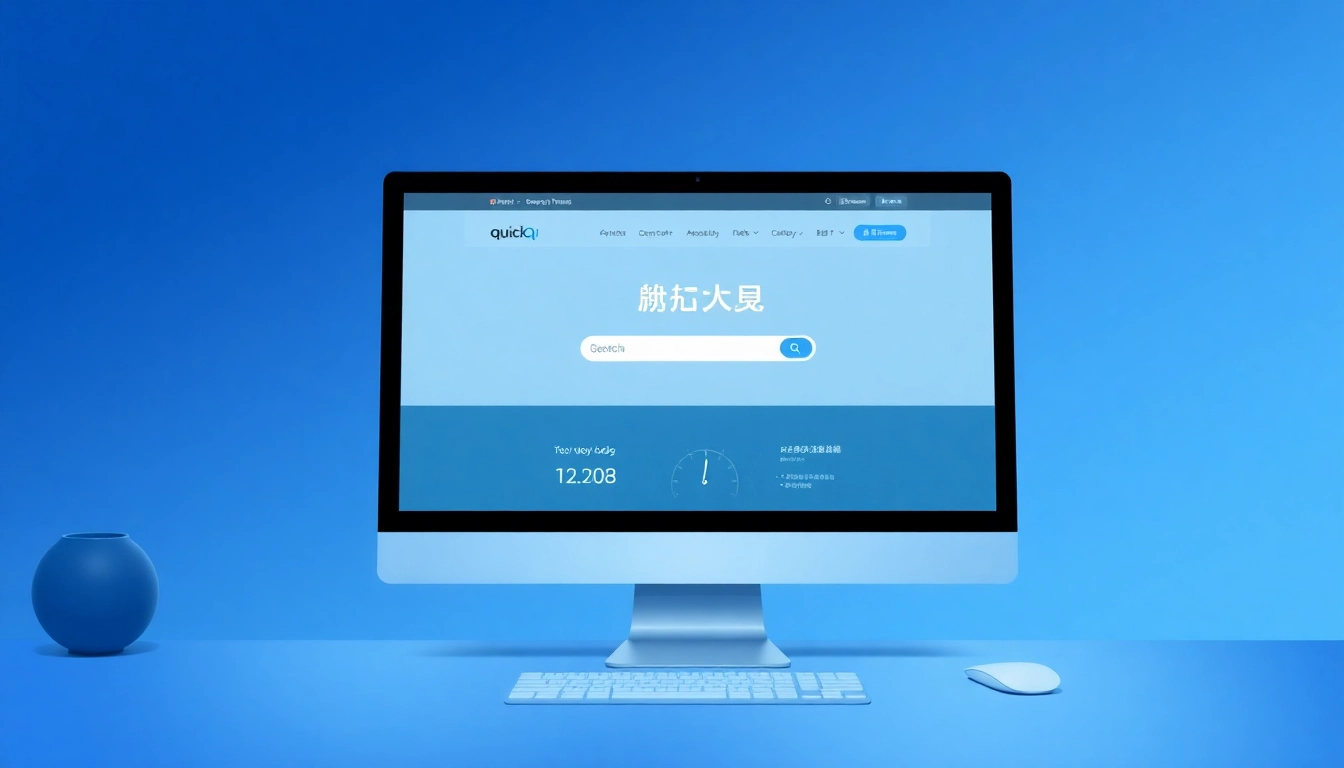 Showcase the functionality of quickq官网 on a contemporary desktop interface highlighting user engagement.