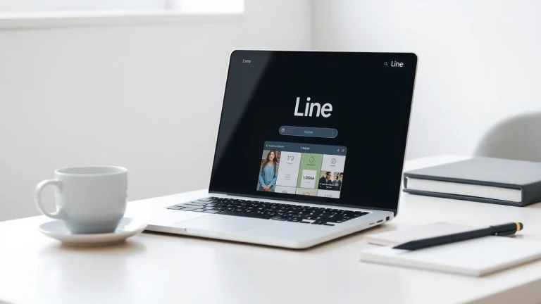 Download line電腦版下載 on a laptop showcasing modern app interface details for enhanced communication.