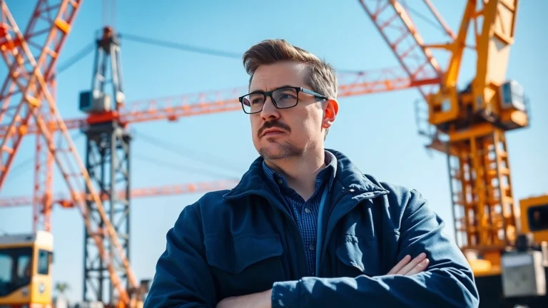 Reviewing NVQ Level 4 Crane supervisor answers with safety protocols in a construction setting.