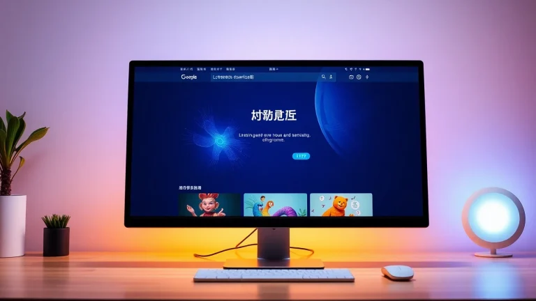 Download the line電腦版官方下載 on a sleek computer screen showcasing modern design elements.