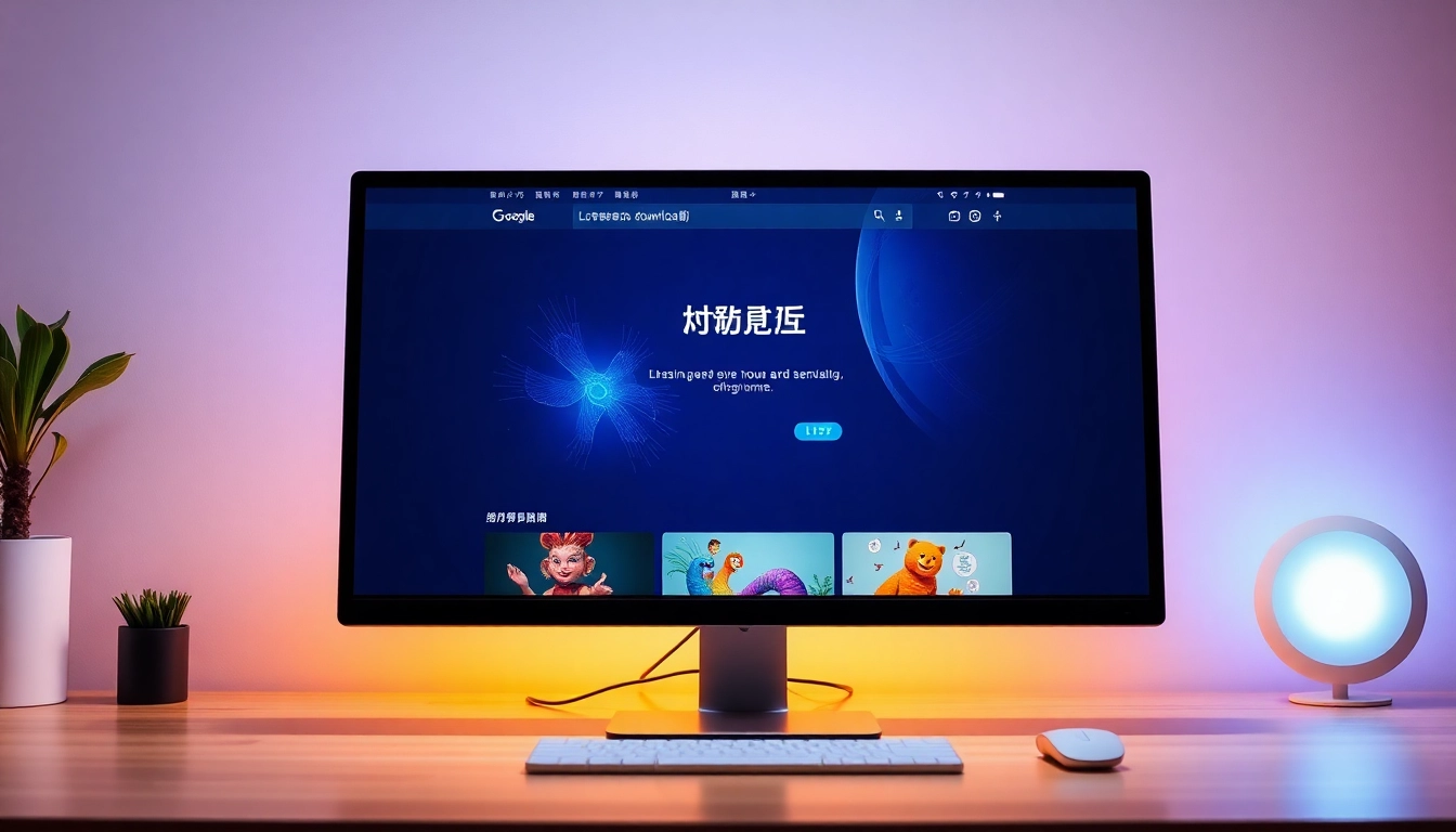 Download the line電腦版官方下載 on a sleek computer screen showcasing modern design elements.