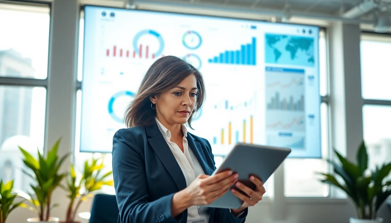 Corporate FP&A Consultant analyzing financial data in a modern office setting.