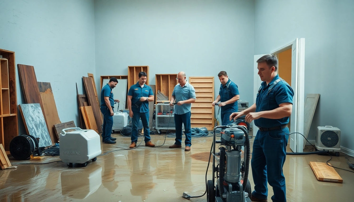 Responding to Emergency Restoration in a flooded home with dedicated professionals and advanced equipment.