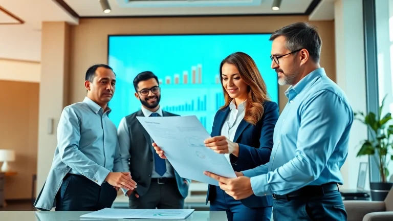 Quickplus Business Consultants collaborating in a modern office, emphasizing teamwork and professionalism.
