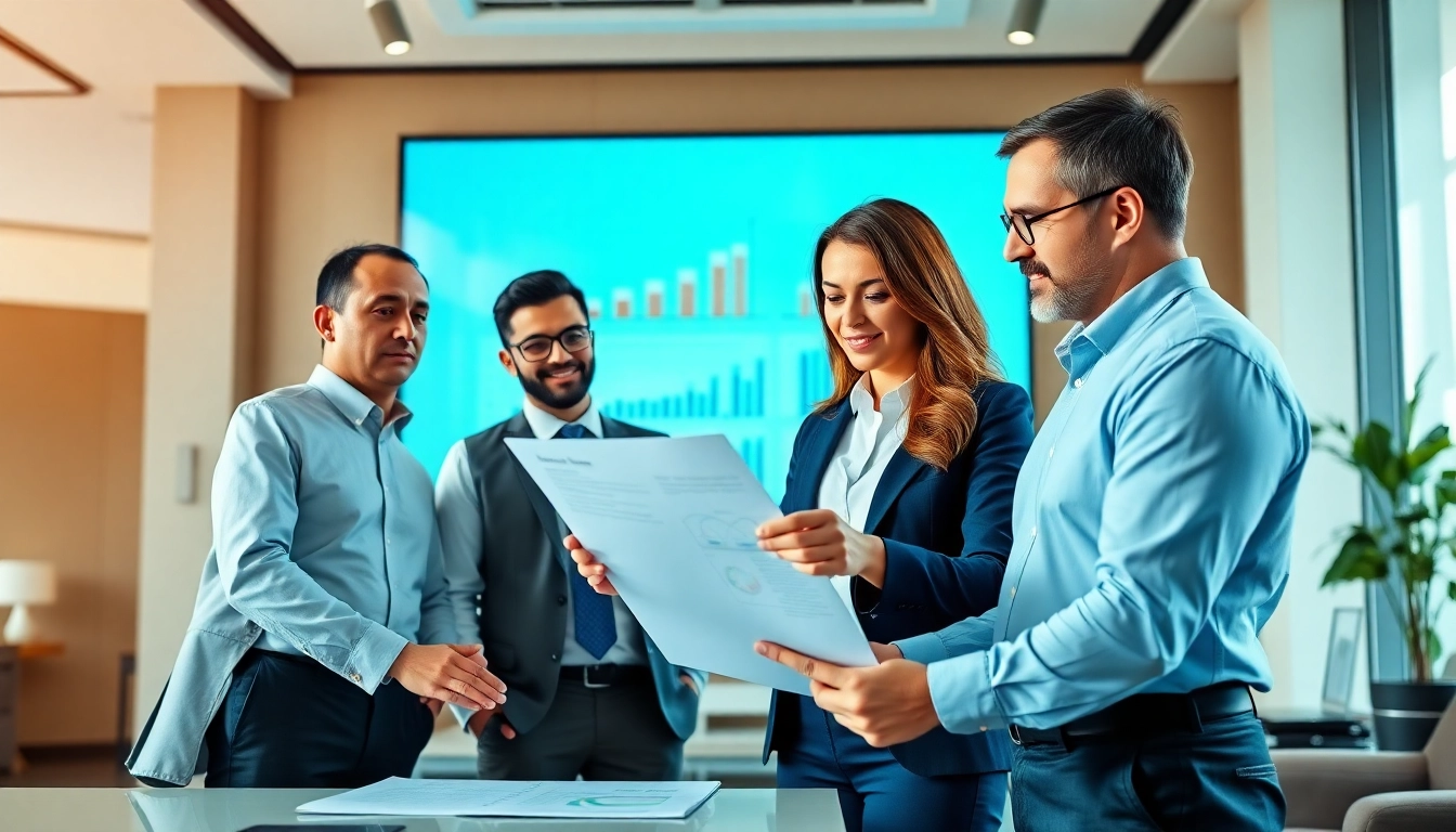 Quickplus Business Consultants collaborating in a modern office, emphasizing teamwork and professionalism.
