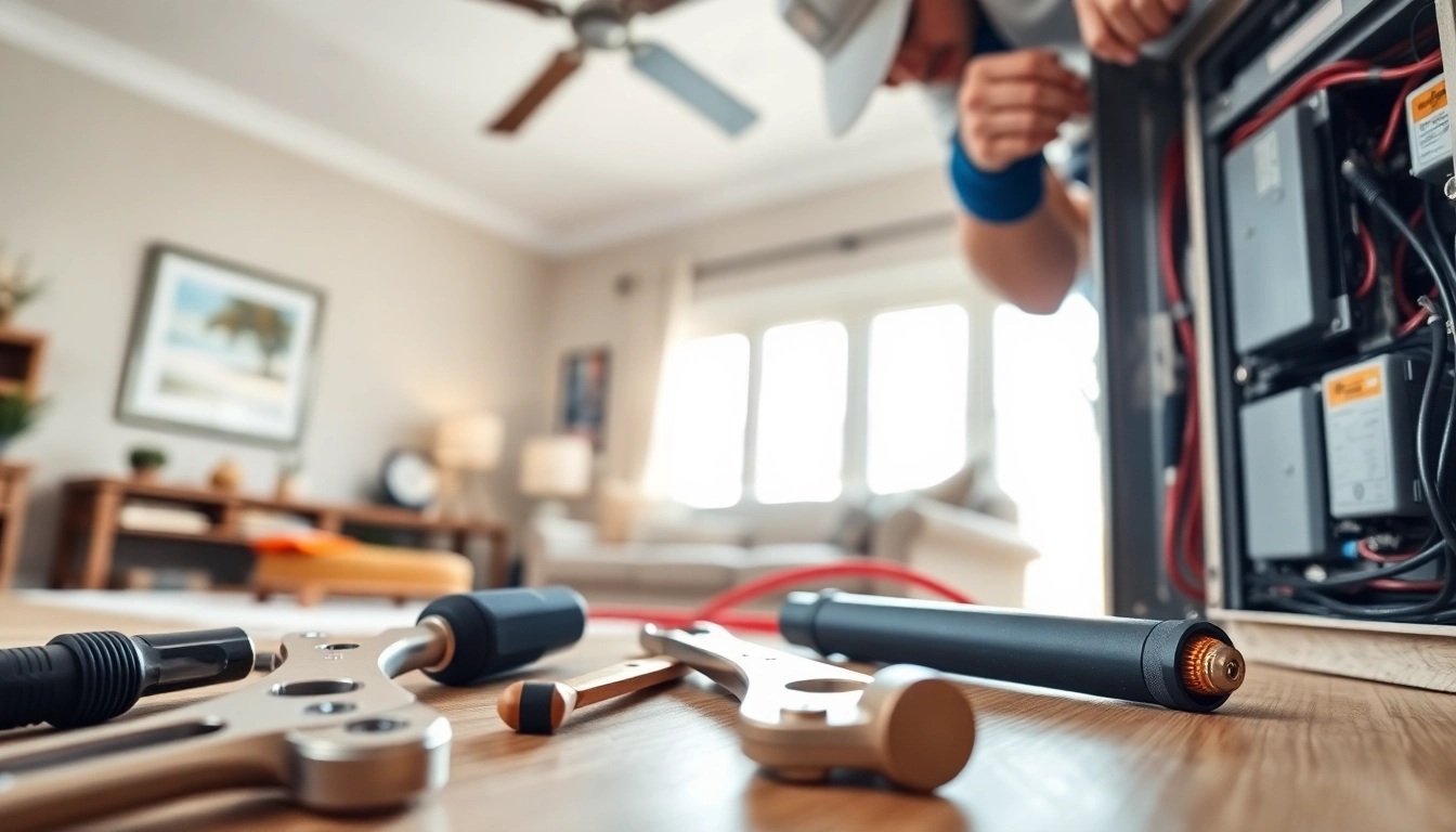 Skilled Electrical Contractor Clearwater repairing a residential electrical panel with precision and care.