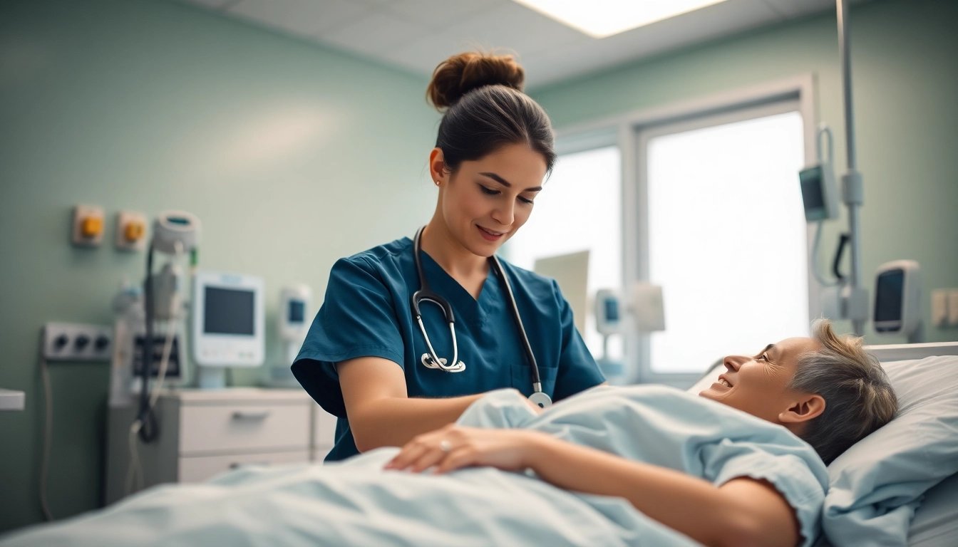 Professional nurse providing care with the Alabama Board of Nursing's commitment to quality standards.