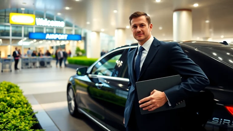 Experience Vancouver airport car service with a professional driver and sleek sedan at YVR.