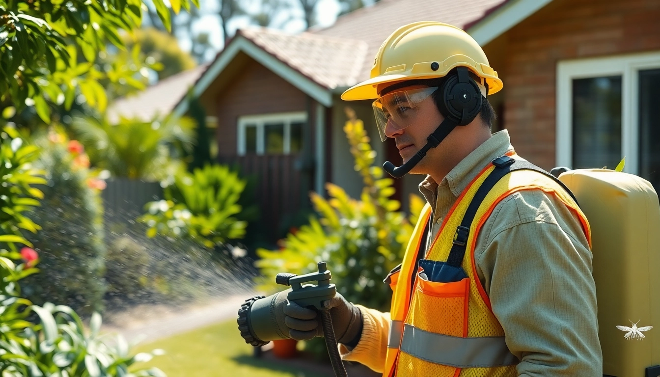 Pest control Sydney technician effectively treating a backyard, ensuring a pest-free environment.