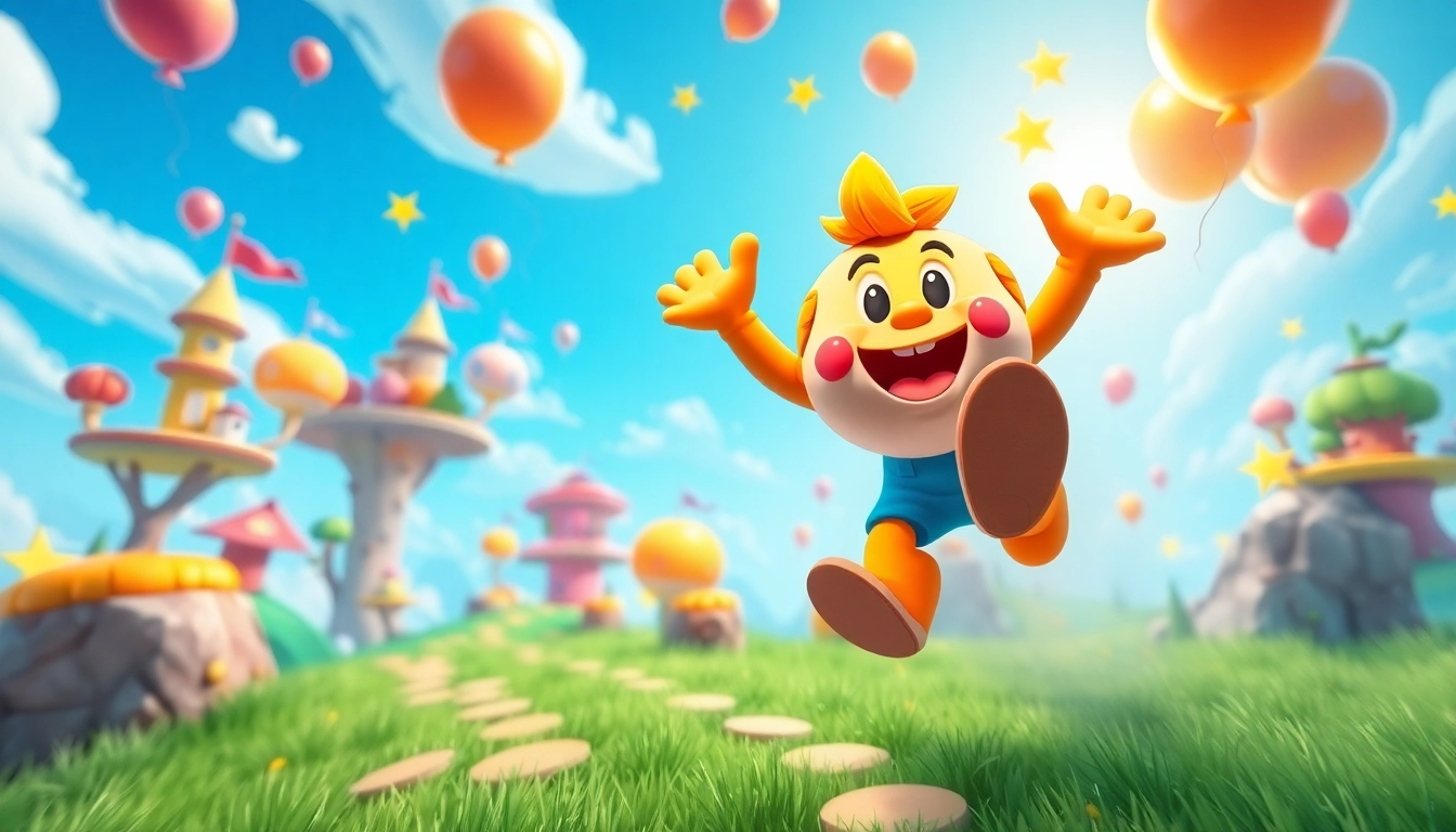 Engaging gameplay scene with a character utilizing the stumble guys mod apk unlocked everything in a colorful world.