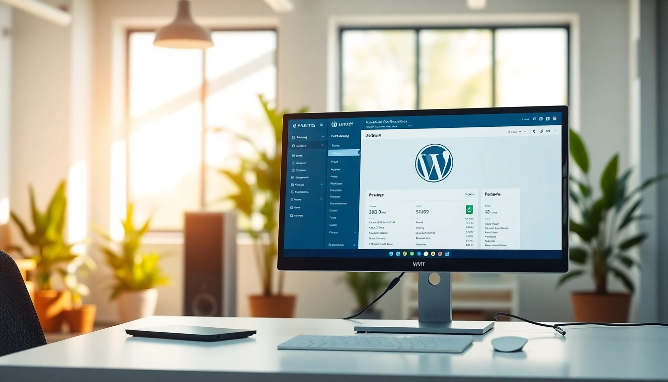 Showcase of dedicated wordpress hosting setup in a modern, bright workspace for enhanced productivity.