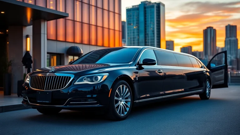 Experience luxury car service Vancouver with an elegant black limousine ready for a sophisticated journey.