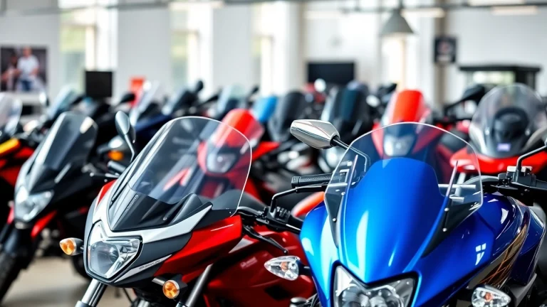 Showcase of motorcycle windscreens highlighting various styles and features for motorcycle enthusiasts.