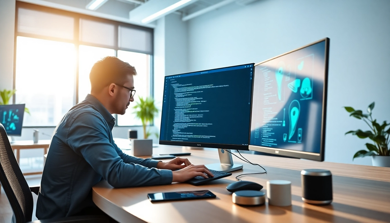 Utilize the api for midjourney to create unique AI-generated images in a modern workspace.
