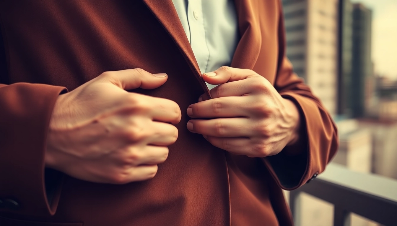 Fasten Sie eine stilvolle Jacke sicher und modern an.