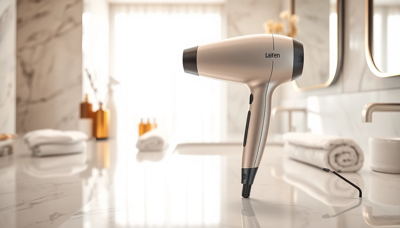 Explore the sleek Laifen hair dryer showcasing modern design and innovative features on a stylish vanity.