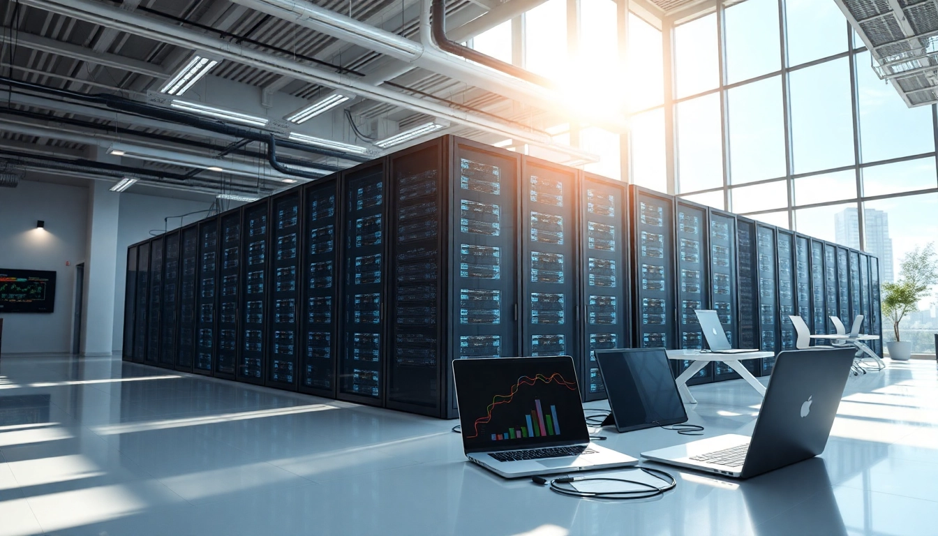 Showcasing cloud infrastructure and DevOps services in a modern data center environment.