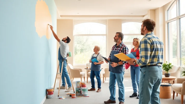 Transforming spaces with commercial painting services for assisted living facilities: professional painters at work