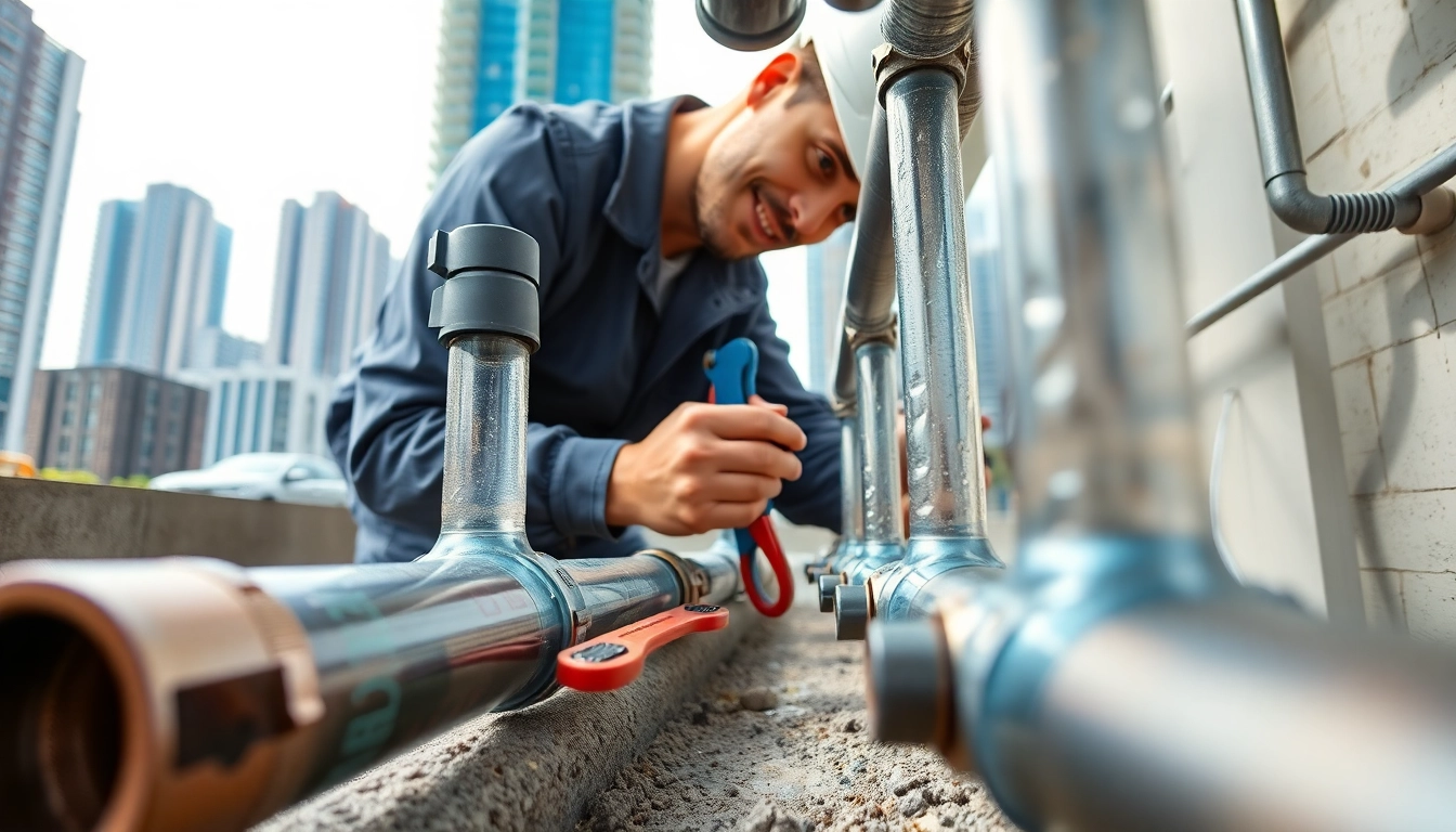 Plumber demonstrating efficient Drainage Service Sydney in an urban environment with clear tools and commitment.