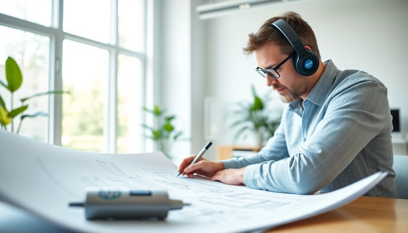 Enhance your acoustic understanding with https://www.polarisacoustics.com showcasing a professional consultant in a modern office.