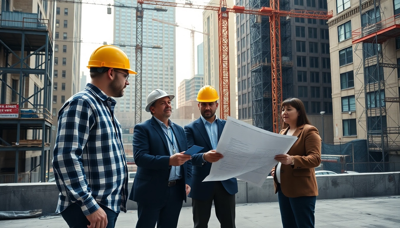 Showcasing a New York City Construction Manager collaborating on an urban construction project.