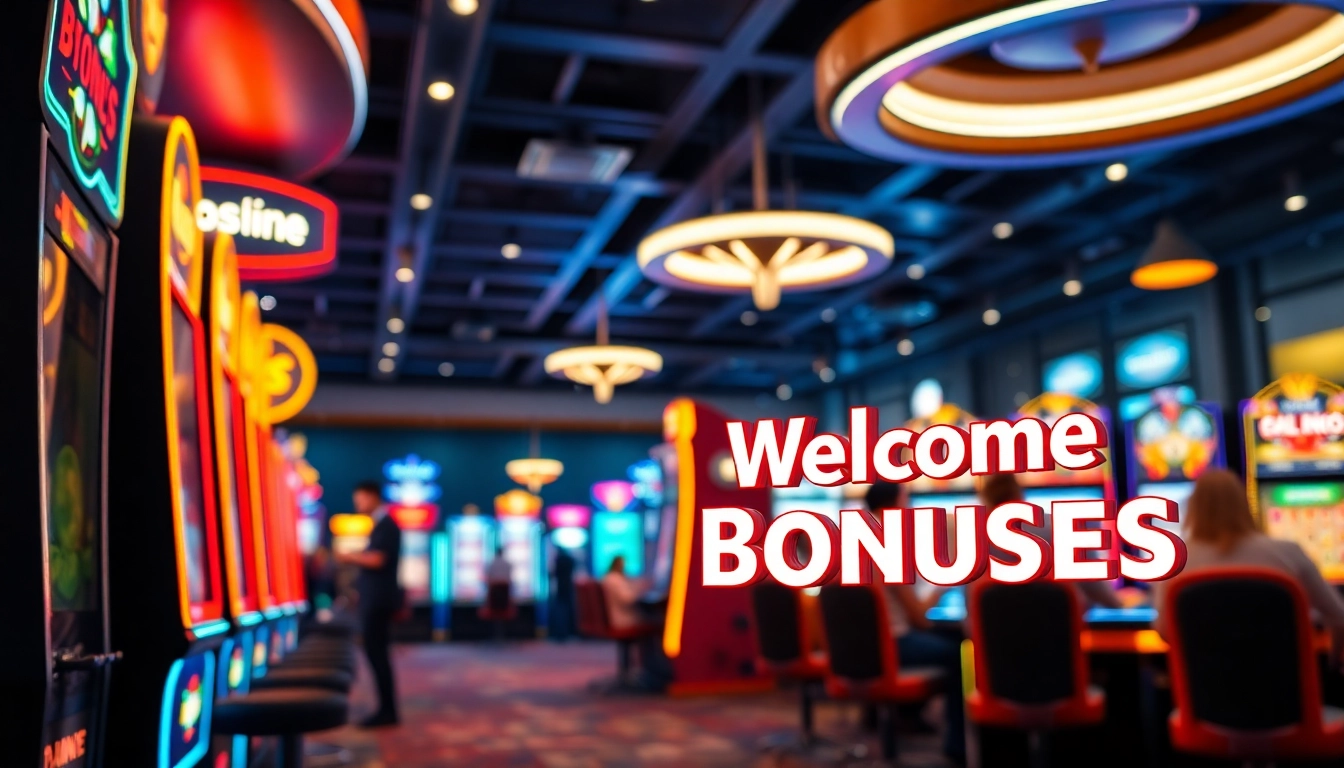 Get ready to enjoy exciting Welcome Bonuses in a vibrant casino atmosphere.
