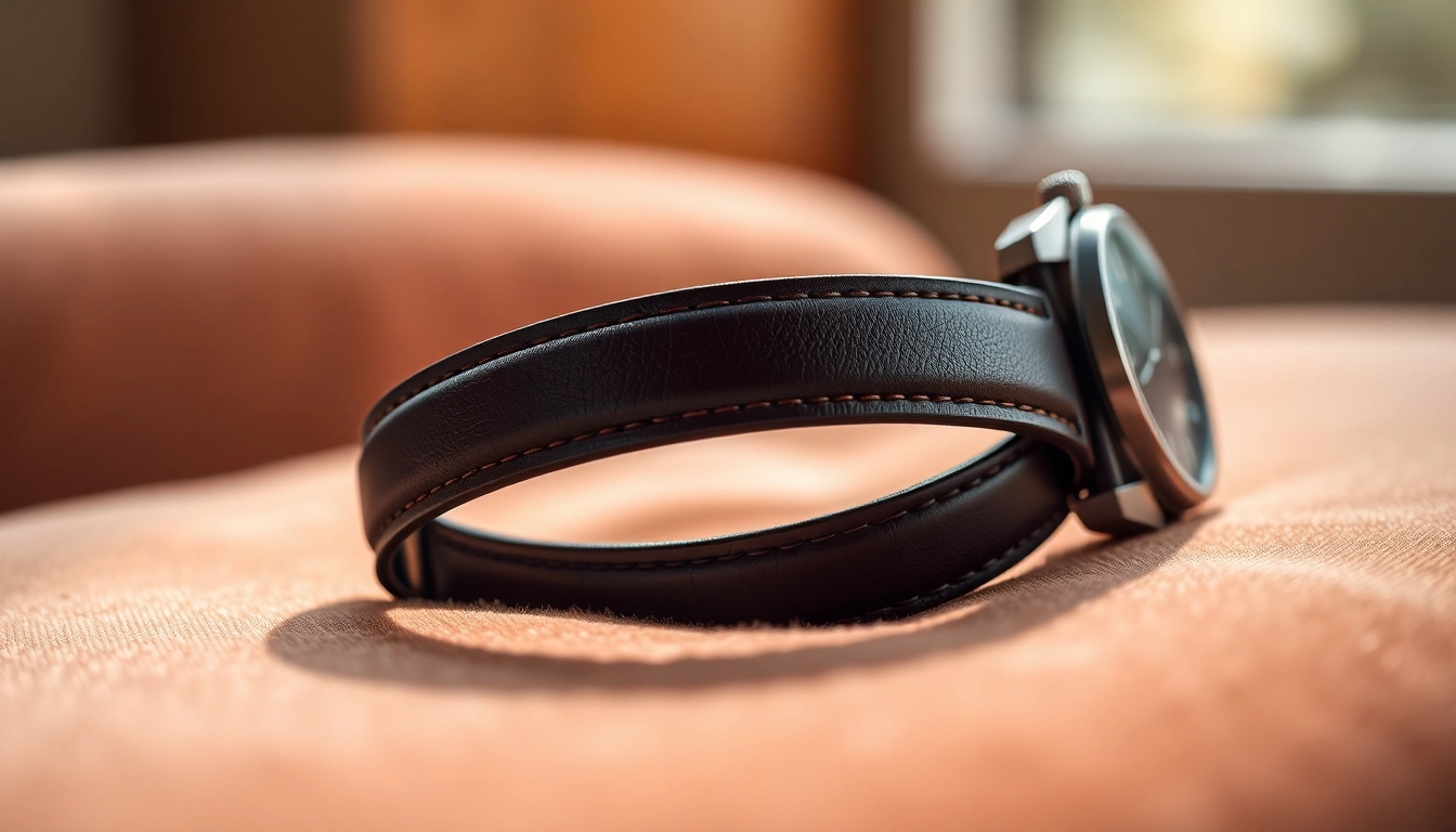 Showcasing an elegant watch band, highlighting its detailed craftsmanship and texture.