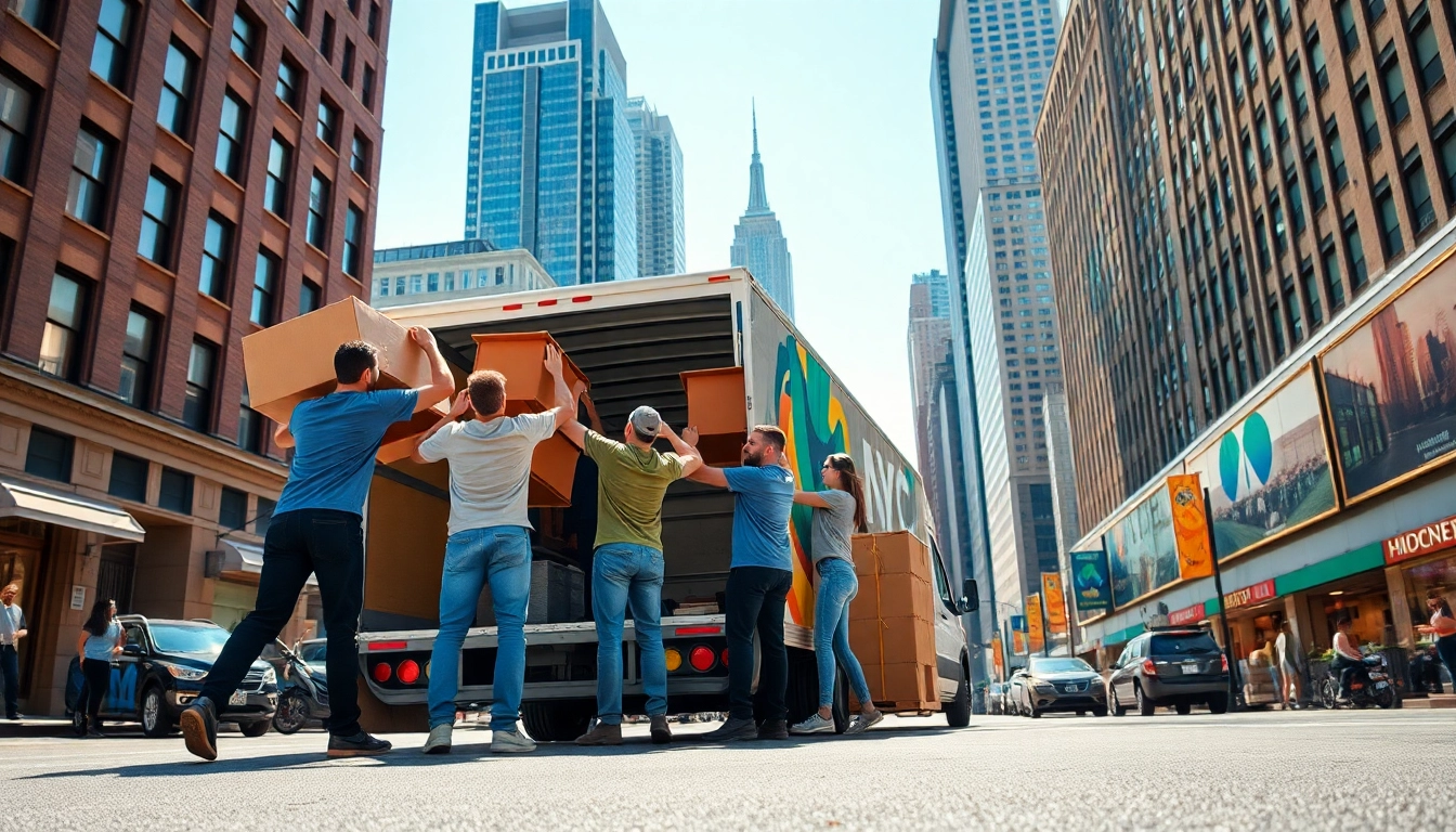 Expert NYC movers efficiently loading furniture into a truck in New York City.