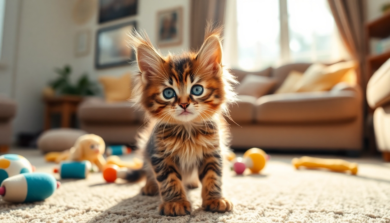 Cute Maine Coon kittens for sale Oakland playing in a cozy home setting with colorful toys
