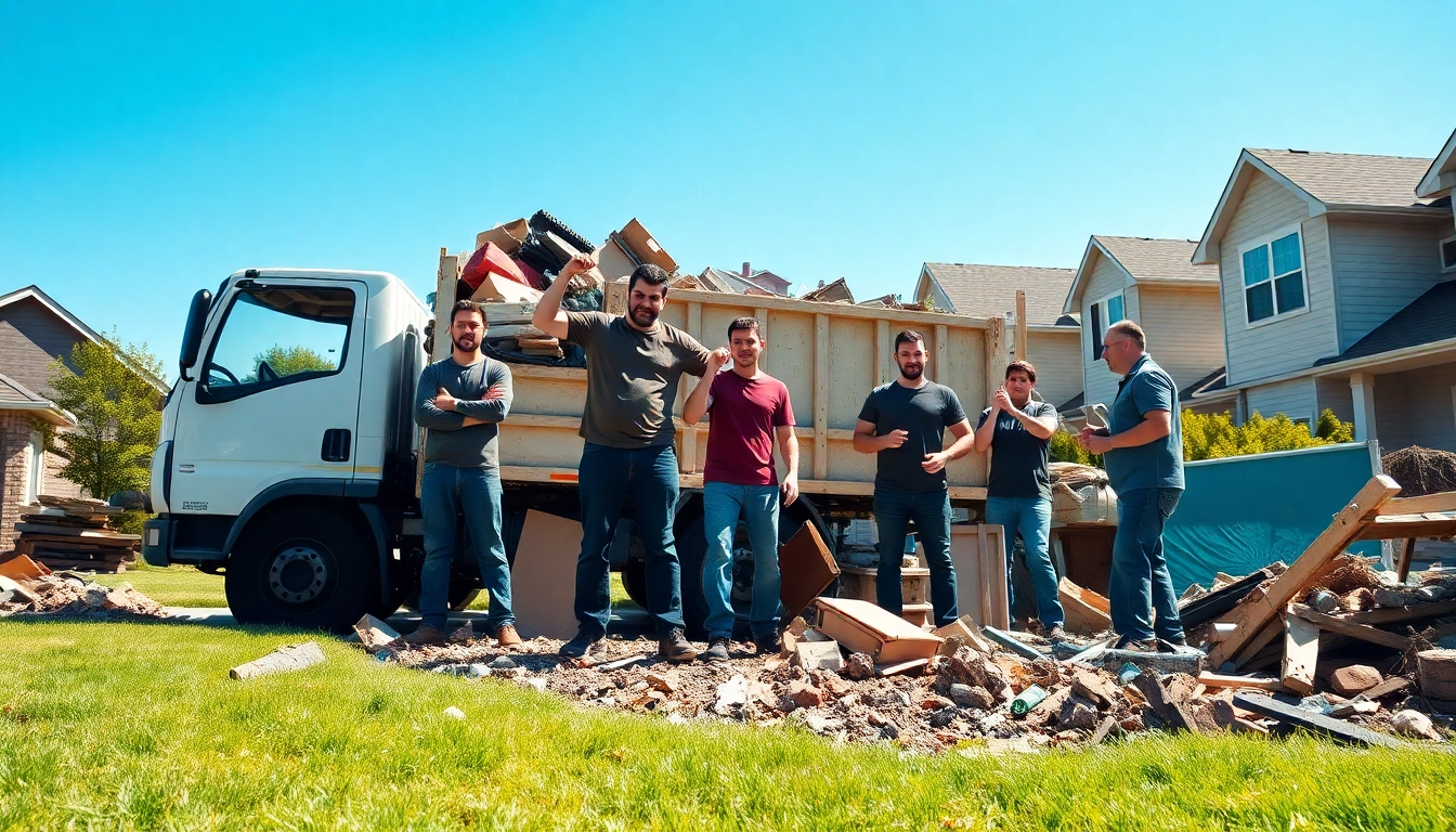 Efficient junk removal florida service team clearing debris from a neighborhood.