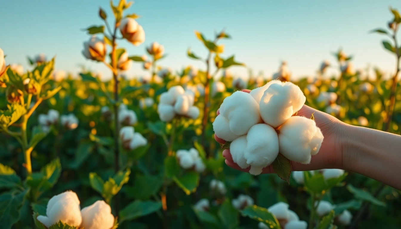 Katoen bollen tonen in een zonnig katoenveld met rijke texturen.